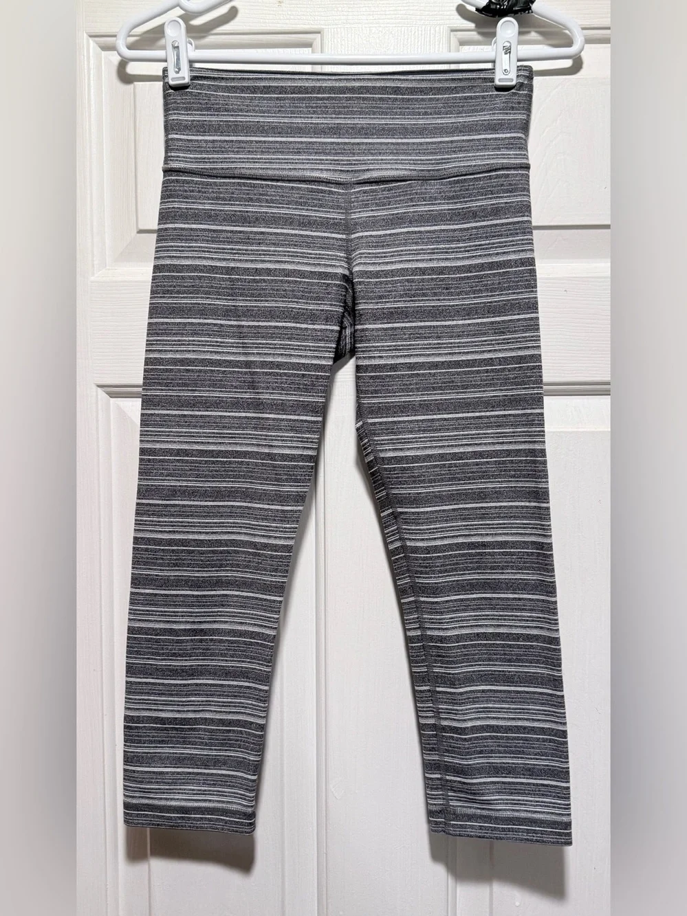 lululemon athletica Gray Striped High-Rise Leggings